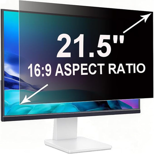 Privacy Screen for 21.5 Inch 16:9 (47.7x26.8cm) Computer Monitor - Blue Light Filter & Anti-Glare, Removable Screen Privacy Shield | PC Protector Film for Office