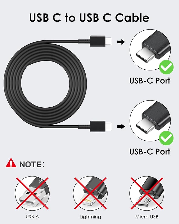 AISNI USB C Charger, 2 Pack 25W Type C Charger Fast Charging with USBC Chargers Cable 6 FT Android Phone Charge for Galaxy S25/ /S24/S23+/S22/S21/S20/Phone 17 16 15 Pro Max 16 15 Plus-Black