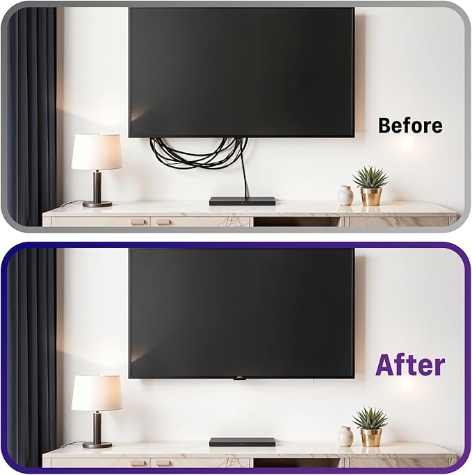 Fosmon 2-Gang Brush Wall Plate (2-Pack) Double Gang Cable Management Kit for Cable Pass Through Brush Style Low Voltage Wire Cord Hider for Wall Mounted TV, HDMI Ethernet Home Theater Speaker - Black
