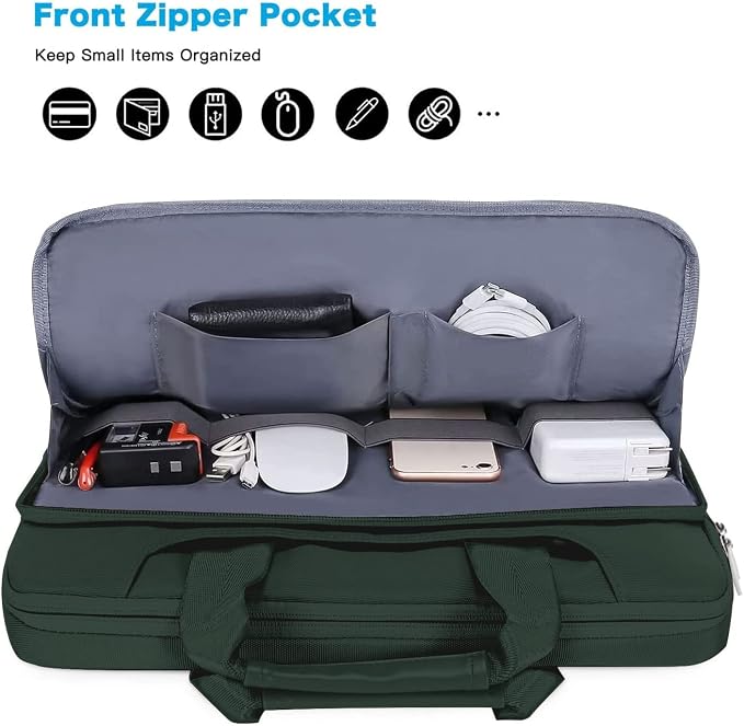 MOSISO 360 Protective Laptop Bag 15.6 inch, 15-16 inch Computer Bag Compatible with MacBook Air 15 inch/Pro 16 inch, HP,Dell,Lenovo,Asus,Notebook, Laptop Carrying Case with Strap&Handle, Emerald Green