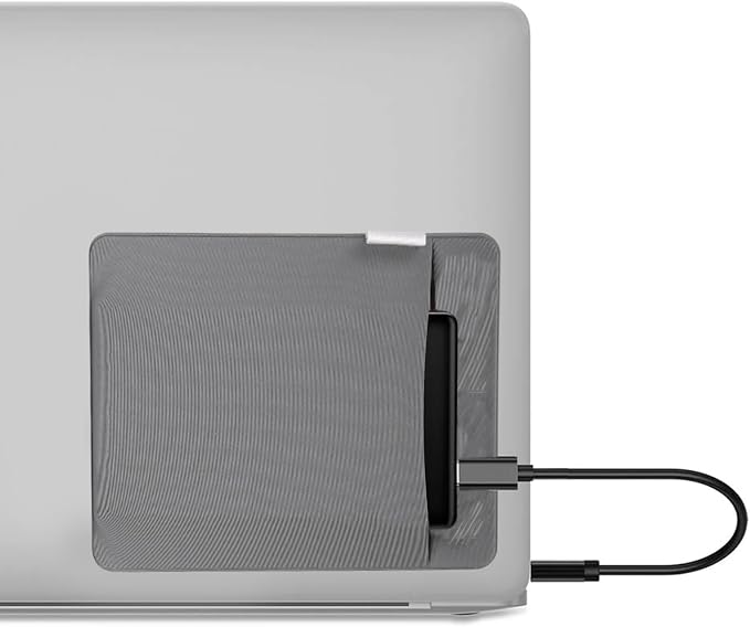 RIVEENY Portable External Hard Drive Organizer, Pouch Holder for Computer Accessories, SSD Solid State Drive, Pocket Pouch for Laptop with Reusable Adhesive
