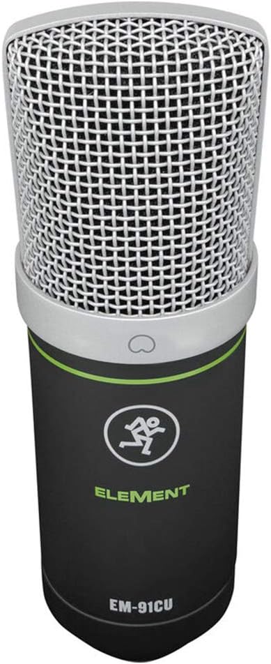 Mackie EM-Series, Large Diaphragm USB Condenser Microphone with Headphone Output and Mute (EM-91CU+), Black