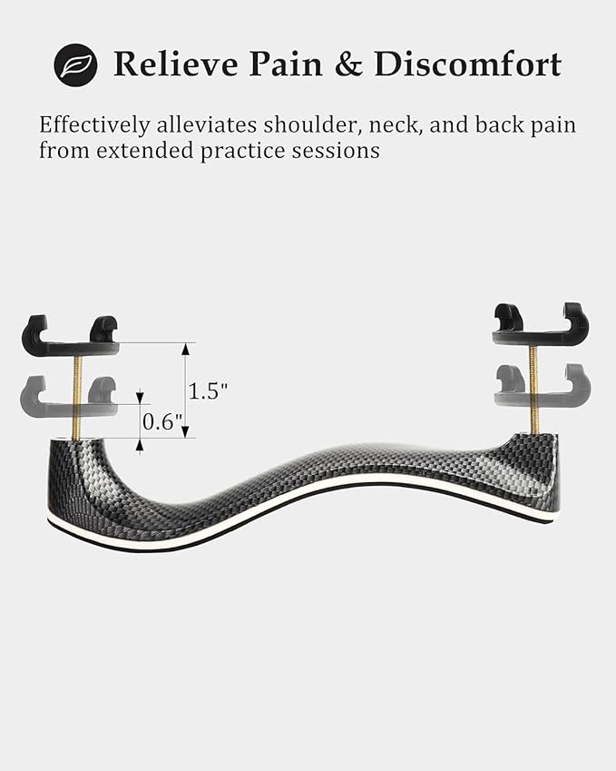 LMS Universal Extra Long Fork for Violin Shoulder Rest 4/4 3/4 Full Size, Replacement for Violin Viola Fiddle Shoulder Rest Extra-Long Feet, 1.5 inch (Black)