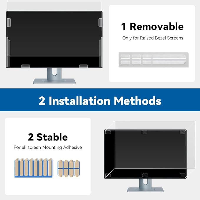 IPROKKO [2-Pack] 25 Inch Computer Privacy Screen Filter for 16:9 Widescreen Monitor, Removable 25in Anti Blue Light Glare Privacy Shield, Anti Spy Security Protector for Hp Dell Asus Acer Samsung