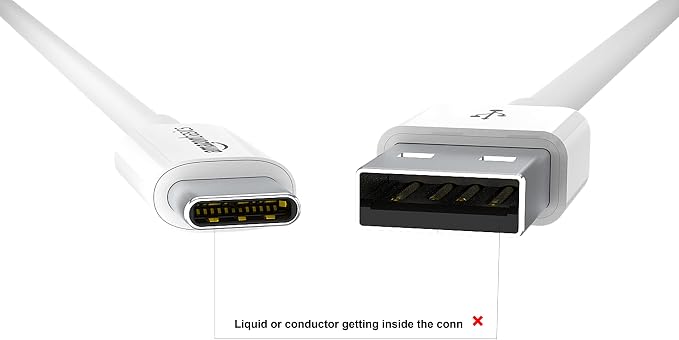 Amazon Basics USB-C to USB-A 2.0 Fast Charger Cable, 480Mbps Speed, USB-IF Certified, for Apple iPhone 16/15, iPad, Samsung Galaxy, Tablets, Laptops, 6ft, White (Pack of 2)