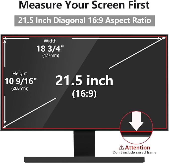 【10 Pack】 Computer Privacy Screen Protector 21.5 Inch with Hp Dell Asus Samsung LG and More, Removable Security Shield Filter for 16:9 Aspect Ratio Monitor Like ViewSonic Sceptre
