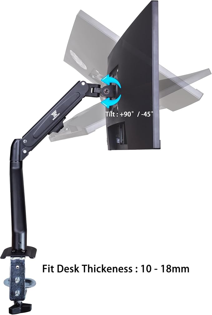 Lenovo ThinkVision 24" FHD IPS Monitor w/ 4ms Response Time, 100 Hz Refresh Rate, VESA Mount (100mm), Flicker Free, HDMI, Black w/DKZ Hub & ErgoFlexy Single Mount Arm