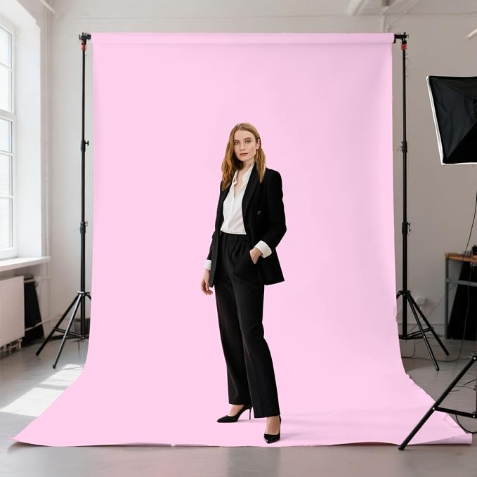 10x20FT Large Pink Backdrop Background for Photography Photo Booth Backdrop for Photoshoot Background Screen Video Recording Parties Curtain