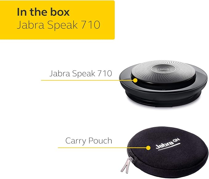 Jabra Speak 710 UC Wireless Bluetooth Speakerphone with Link 370 USB Adapter – Portable Conference Speaker for Holding Meetings Anywhere with Immersive Sound - Certified for Zoom & Google Meet
