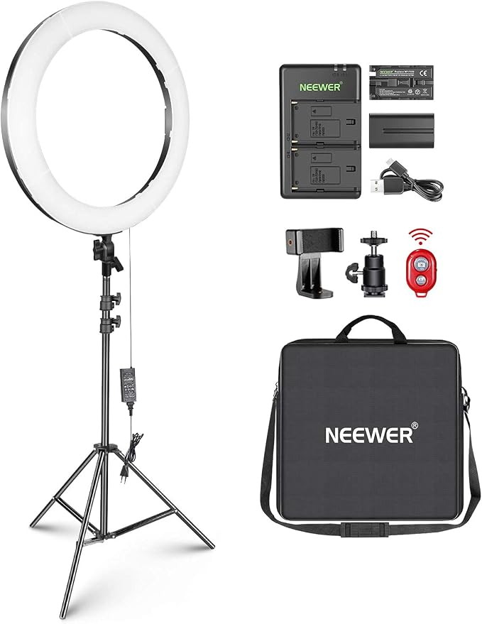 NEEWER 20 inch LED Ring Light Kit with Tripod Stand and Phone Holder Compatible with iPhone, Ringlight for Makeup YouTube Video Recording Selfie Studio Streaming Makeup Barber Lash Salon Lighting
