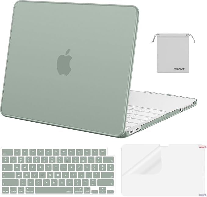 MOSISO Compatible with MacBook Neo Case 13 inch 2026 Release Model A3404 with A18 Pro Chip, 4 in 1 Kit Precision Fit Crack & Scratch Resistant Protective Hard Shell Case Cover, Antique Green