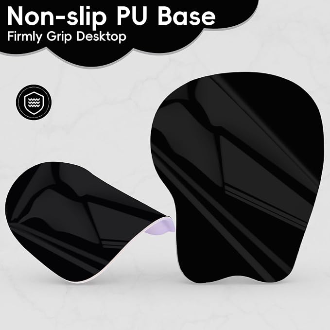 Ergonomic Mouse Pad,Non Slip Mousepad Wrist Rest Support for Office, Computer, Laptop & Mac(A-Black)