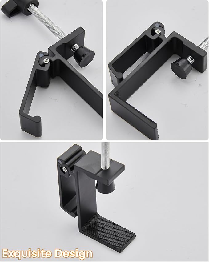 JAKO Aluminum Alloy Headphone Stand for Desk, Foldable Headphone Holder - Headset Stand Hook Mount, PC Gaming Headset Holder Under Desk Clamp for Office, Computer, Student Class Table, Handmade Table