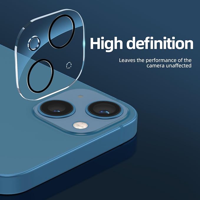 NEW'C 3x for iPhone 13 Screen Protector (6.1 inches)+ 3x Camera Lens Protector, Sensor Protection + Dust Plug - Case Friendly Tempered Glass Film, Ultra Resistant