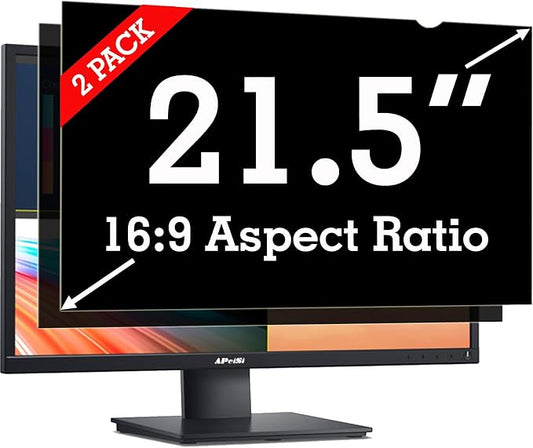 [2 Pack] 21.5 Inch Privacy Screen Filter for Widescreen 16:9 Monitor | Privacy Shield | Anti-Glare | Anti-Blue light Protector | Eye Protection | Computer Security Private Filter