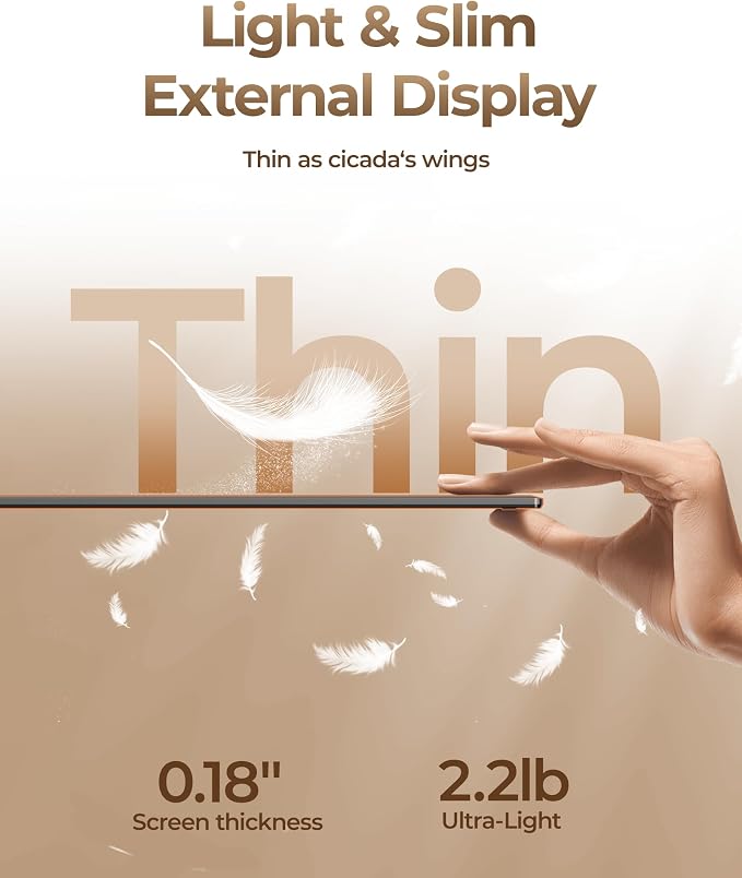 NGTeco 14 Inch Triple Screen Extender for Laptop, FHD 1080P Portable Monitor Ultra-Thin 2.2LB, Plug and Play with H5-T Adapter for 13.3-17.3 Inch Mac Windows Linux Chrome OS