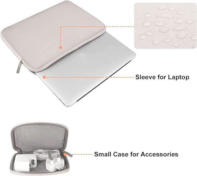 MOSISO Laptop Case 16 inch, 15-15.6 inch Laptop Sleeve Bag Compatible with MacBook Pro 16 M5 M4 M3 M2 M1, HP Acer Dell Lenovo ASUS Notebook, Neoprene Computer Sleeve Bag with Small Case, Rock Gray