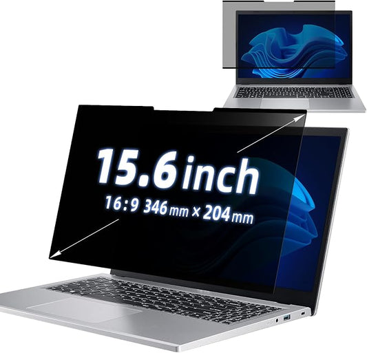 Nano-Adsorption Laptop Privacy Screen 15.6 inch 16:9, Removable Laptop Privacy Screen Protector, Anti Glare Blue Light Touchscreen compatible, Computer Private Filter