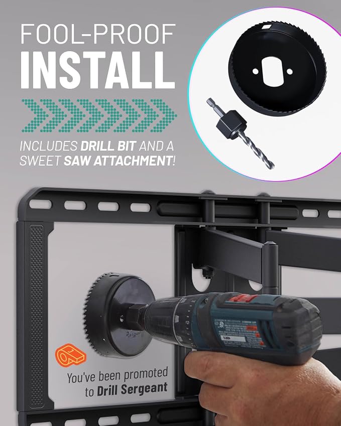 ECHOGEAR in-Wall Cable Management Kit for Power & Low Voltage Cords – Hide TV Wires Behind the Wall – Includes 3.75” Diameter x 3.25” Depth Modules, 6ft Extension Cord, Drywall Hole Saw Attachment