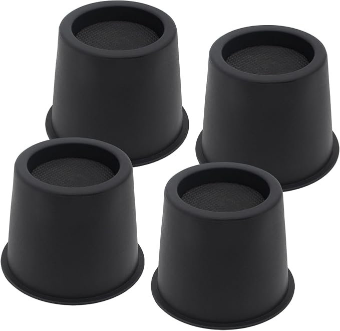 Bed Risers 4 inch Furniture Risers Heavy Duty, 4 Pack Table Risers Bed Lifts Risers for Sofa, Couch, Desk, Cabinet, Bed Frame Risers Supports Up to 3,600 Lbs Black