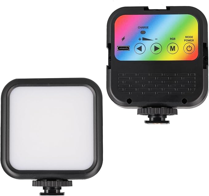 Portable RGB Video Light with 70 LED's, Compatible with Sony ZV-1F, Adjustable Color Temperature, and Long-Lasting Rechargeable Battery