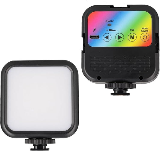 Portable RGB Video Light with 70 LED's, Compatible with Sony ZV-1F, Adjustable Color Temperature, and Long-Lasting Rechargeable Battery