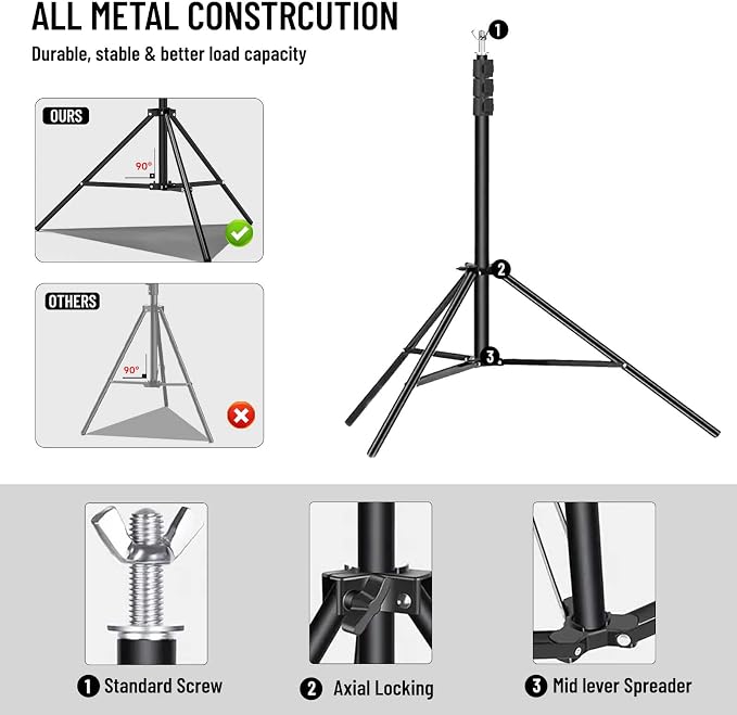 BEIYANG 8.5X10 FT Photo Background Stand &10X12 FT Green Backdrop Screen, Adjustable Background Holder Support System Kit for Photo Studio Shooting Props Parties Decoration with Carry Bag & Clamps