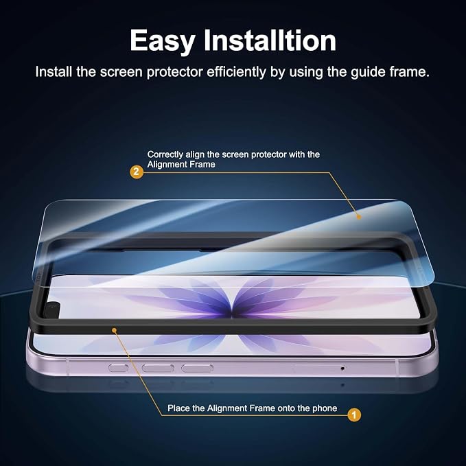 NEW'C 3x Screen Protector for iPhone 17 (6.3 inches)+ 3x Camera Lens Protector, Sensor Protection, Case Friendly Tempered Glass Film, Ultra Resistant, Easy installation tool include