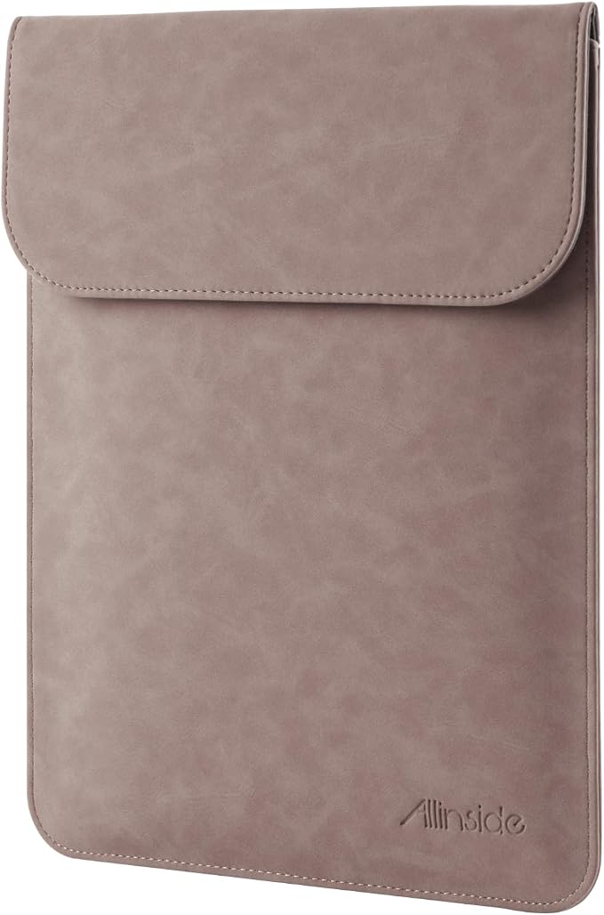Allinside 13 inch Laptop Sleeve Case for MacBook Neo A18 Pro/MacBook Air 13 2018-2026/MacBook Pro 13 2016-2022, Waterproof PU Suede Leather Laptop Sleeve Bag Protective Vertical Case Cover, Pink