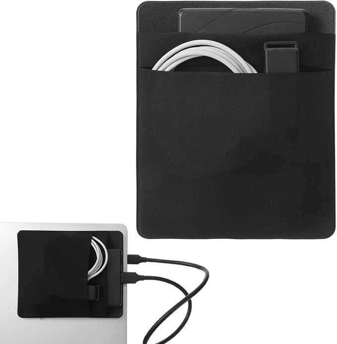 Portable Hard Drive Sleeve for Laptop, 2-Pocket Mouse Holder for Laptop External Hard Drive Sleeve Mouse Pocket for Laptops SSD Holder for Laptops Compatible with External 2.5" HDD