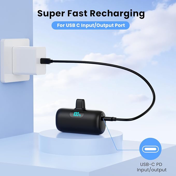 [2 Pack]Portable Charger Power Bank for iPhone 17/16/15,Mini USB C Portable Power Bank 5500mAh Fast Charging Battery Pack Travel Essentials for iPhone 15/16/17 Plus/17 Pro/17 Pro Max,Samsung Android