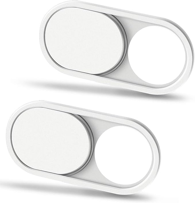 CloudValley Webcam Cover Slide, 0.023 Inch White, Web Camera Cover for MacBook Pro, MacBook air, Laptop, iMac, Desktop, PC, iPad, iPhone 8/7/6 Plus, Privacy Protection, Ultra-Thin[2 Packs]