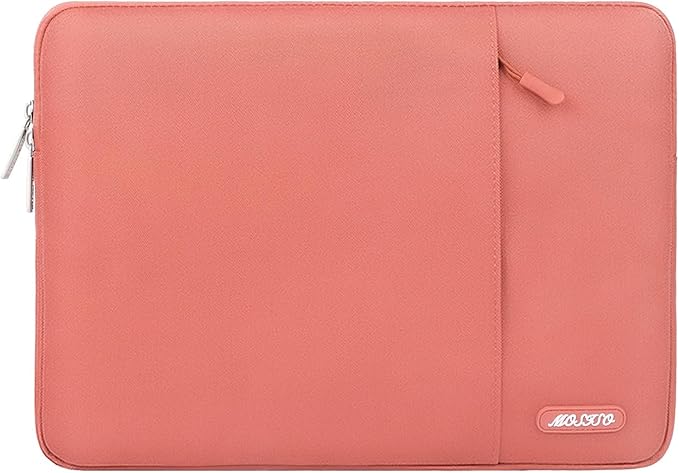 MOSISO Laptop Case 13 inch, Laptop Sleeve Compatible with MacBook Neo/Air/Pro 13 inch with A18/M5/M4/M3/M2/M1 Chip 2026-2016, Polyester Vertical Computer Sleeve Bag with Pocket, Coral