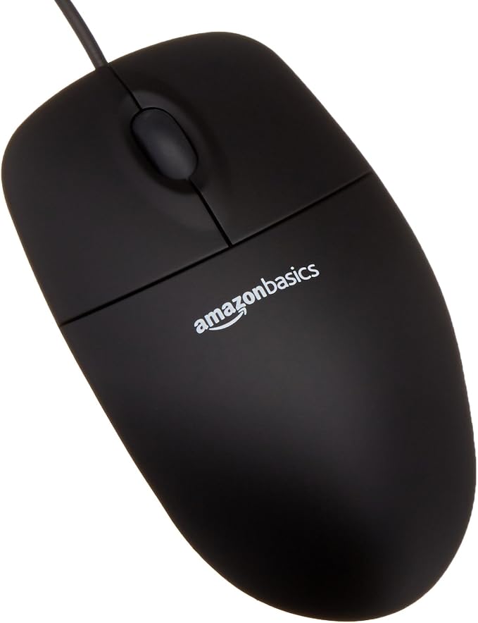 Amazon Basics Wired USB Keyboard and Mouse Combo, Full-Sized Keyboard with QWERTY Layout, Optical Tracking Mouse, Black, 10-Pack