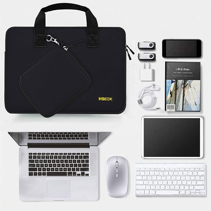 Hseok Laptop Sleeve 14 inch Case with Small Case, Compatible with MacBook Neo 14, MacBook Pro 14 M5/M4/M3/M2/M1, XPS 14 and Most 14 inch Notebooks, Neoprene Computer Handbag,B01K01