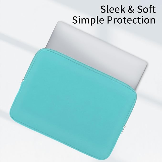 RAINYEAR Laptop Sleeve Case Compatible with 13.3 Inch Notebook Computer Tablet Chromebook 14" MacBook Pro/Max M1 M2 M3 M4 M5 Soft Carrying Bag Zipper Protective Cover with Accessories Pouch (Blue)