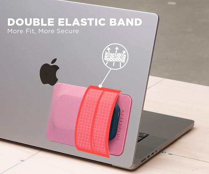 2-Pocket Adhesive Hard Drive Holder for Laptop, Stick-On Pocket Pouch for External Portable SSD, HDD, Slim Mouse and Cables (Small - Fits SSD)