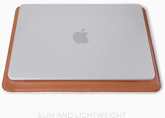 Comfyable Laptop Sleeve 15 Inch Precisely Compatible with MacBook Air 15" M5 M4 M3 M2 2026, Faux Leather Cover Case, Brown