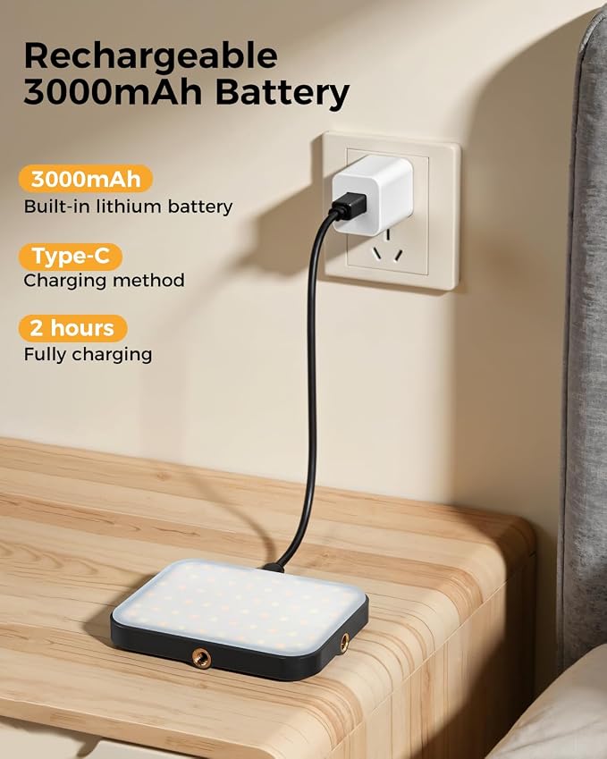 Magnetic Selfie Light for iPhone, Selfies Video Lighting, 6 Lighting Modes, 12 Brightness Levels, Clip, Magnetic or Camera Mount, Ideal for TikTok, Zoom, Makeup, Live Streaming