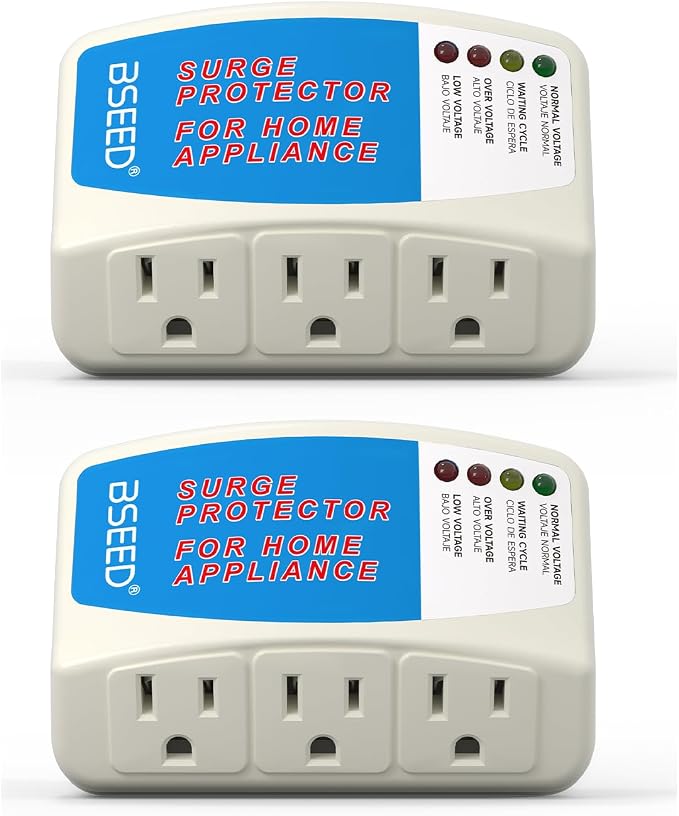 BSEED Surge Protector for Appliance, Single Outlet Surge Protector Plug in for Home Appliance Multi Function Plug with Protection Wall Mount Power Suppressor for TV/PC/PS5, 15A, 125V, 1875W, 2 Pack