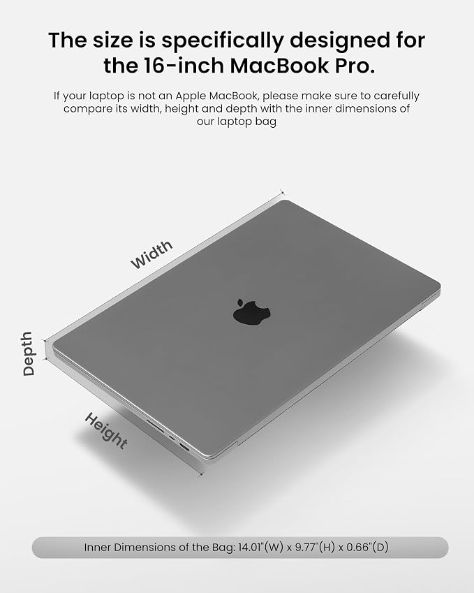 tomtoc 360 Protective Laptop Sleeve Set for 16-inch MacBook Pro M5 Pro/Max (2026) A3428 A3429, M4/M3/M2/M1 A3403 A3186 A2991 A2780, Water-Resistant Laptop Case with Accessory Pouch Fits Dell XPS 16