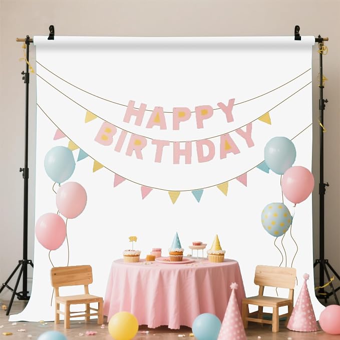 White Photo Backdrop for Photoshoot, White Background for Portrait, Product Photography Fashion Shoot Festival Celebrations 3x5FT