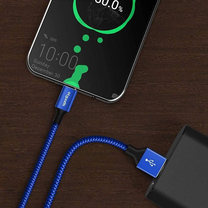 etguuds USB to USB C Cable 3.3ft, 2-Pack USB A to Type C Charger Cord Fast Charging for Samsung Galaxy A17 A16 A15 A26 A36 A56, S25 S24 S23 S22 S21 S20 S10 Note 20, for iPhone 17 16 15, Moto, Blue