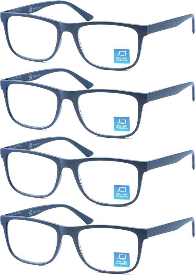 Blue Light Blocking Reading Glasses Men Large Wide Oversized Square Computer Readers Glasses for Big Head/Large Face