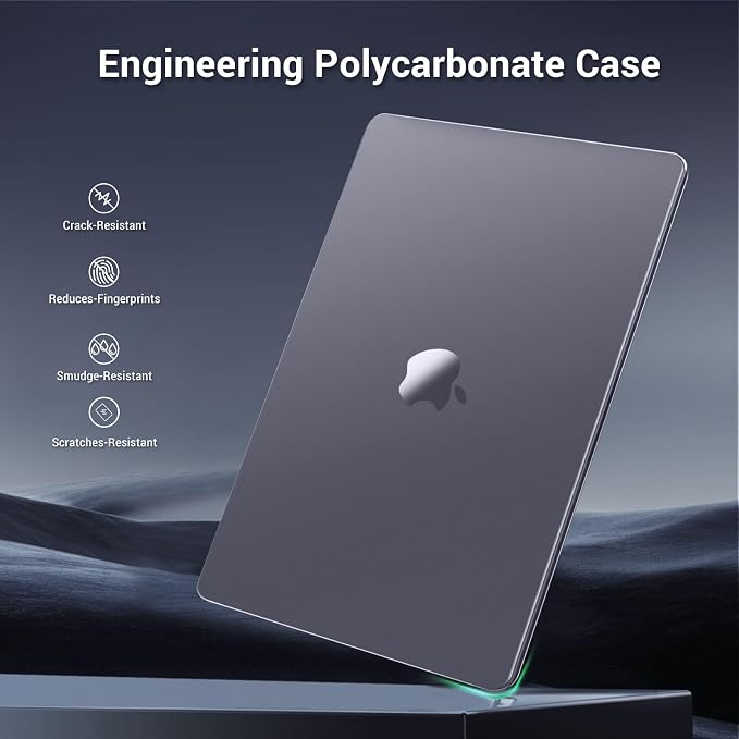 MOSISO for MacBook Air 15 inch Case M5 2026 M4 M3 M2 2025-2023 A3448 A3241 A3114 A2941, 4 in 1 Kit Seamlessly Closes Anti-Fingerprints Matte Hard Shell,Great for Business Travel Study,Space Gray Clear