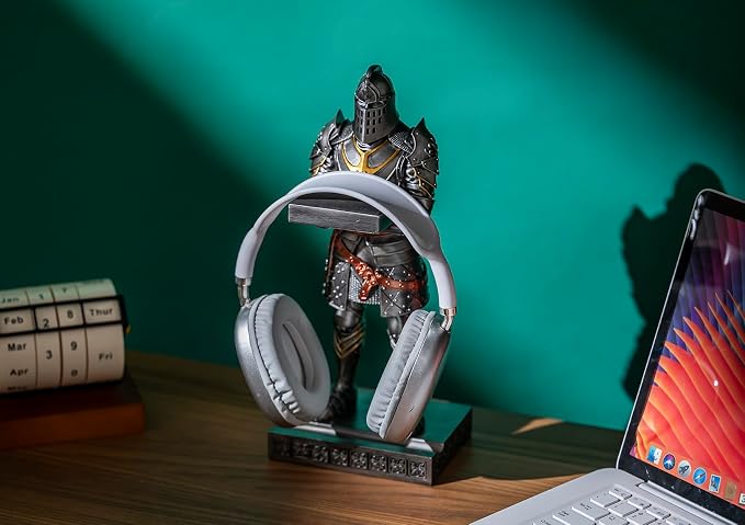 King's Guard Headphone Stand Watch Display Stand Jewelry Bracelet Necklace Holder Trays Towers Warrior Knight Mobile Phone Stand for Office & Home 12.20 Inch (Iron)