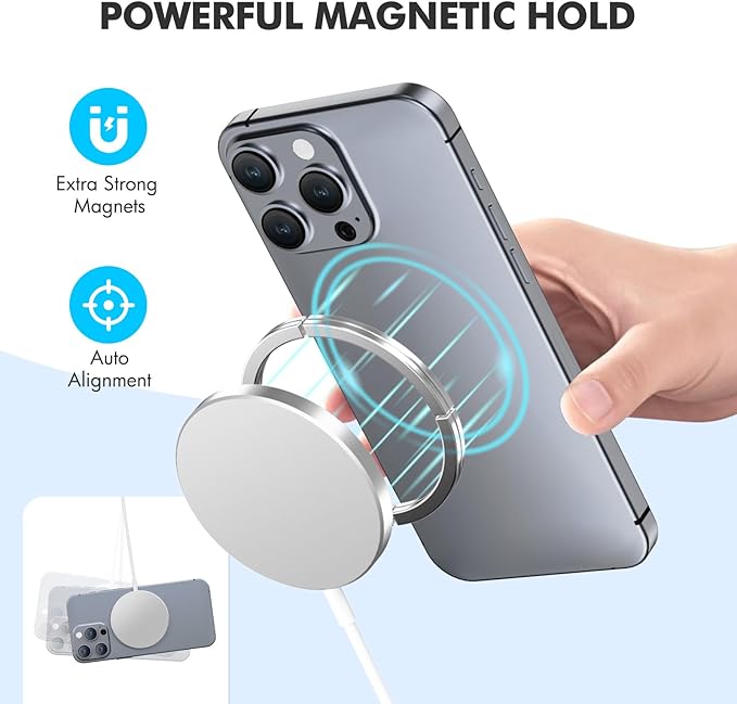 2-Pack 15W Magnetic Wireless Charger: Qi2 Fast Charging Pad for iPhone Air 17 16 15 14 13 12 Pro Max, Samsung Galaxy S26 S25, Google Pixel 10, AirPods-Slim Portable for Desk Bedside Travel-White