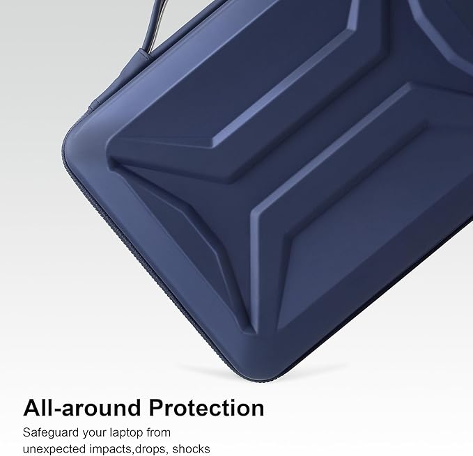 DOMISO 15.6-16 Inch Laptop Hard Case, Waterproof Shockproof Hard Shell Laptop Sleeve Protective Computer Bag for Macbook Pro/Lenovo IdeaPad/HP ENVY/Dell XPS, Navy Blue
