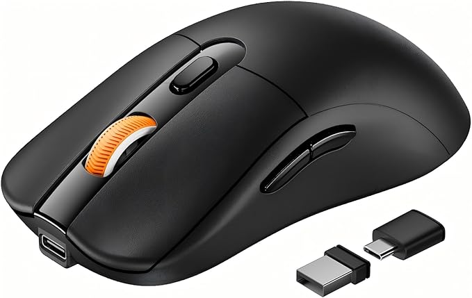 ProtoArc Bluetooth Wireless Mouse for MacBook Pro/Air, USB C Mouse, EM15 Rechargeable Lightweight Portable Mice for Laptop, iPad, Tablet, Chromebook-Black