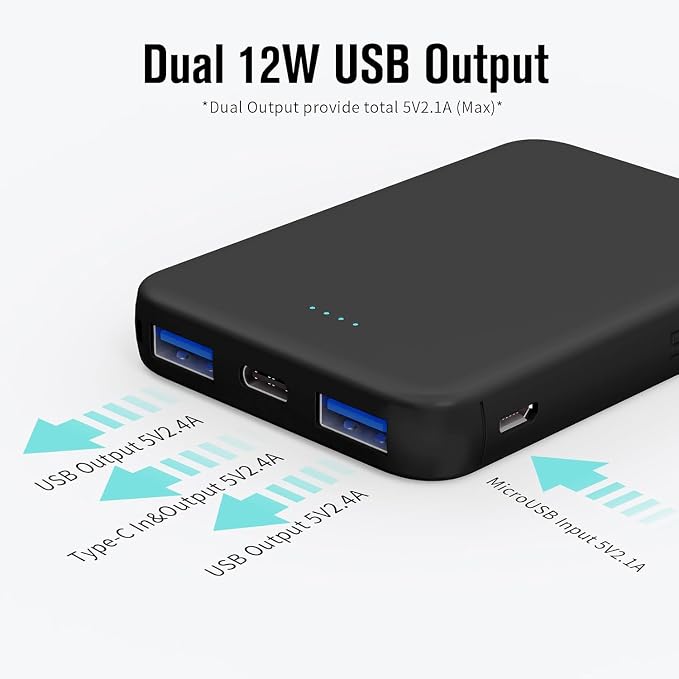 S22 Portable Charger, Mini Colorful Power Bank, PowerNano, 5000mAh External Battery Pack Compatible with iPhone 15/14/13/12/11/X All Series and Android Phone,Blue